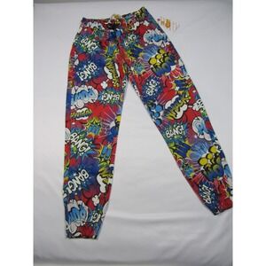 Drill Clothing Co Oh Snap Comic Print Jogger Pants Small Multi Color Drawstring